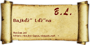 Bajkó Léna névjegykártya